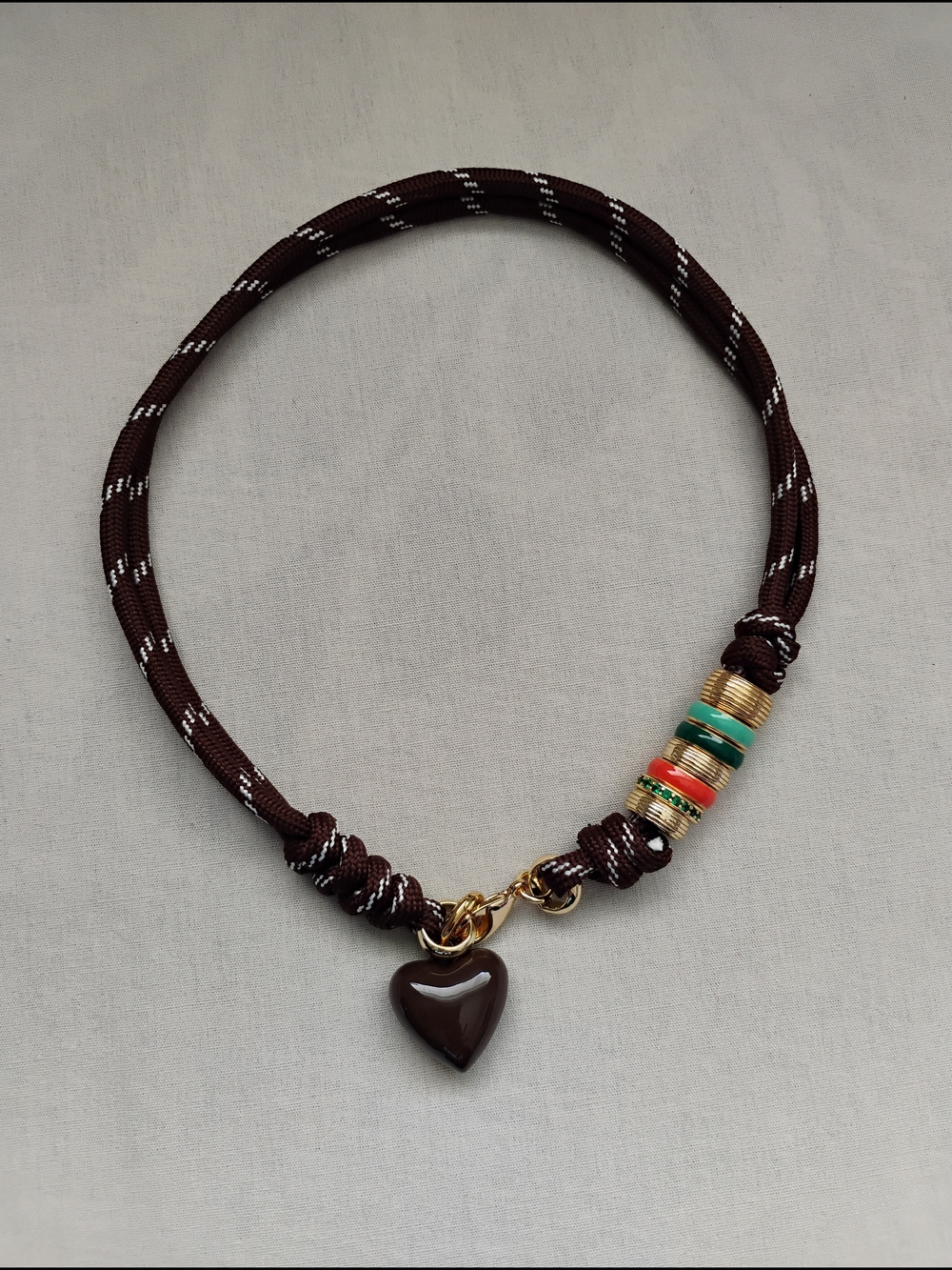 Roxanne Assoulin The Super Size Happy Cord Necklace with bark charm